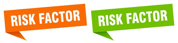 Risikofaktor Banner Zeichen Risikofaktor Sprechblase — Stockvektor