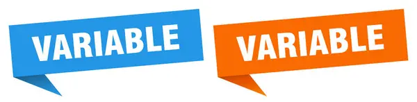 Signo Banner Variable Conjunto Etiquetas Burbuja Voz Variable — Vector de stock