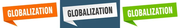 Σημάδι Πανό Παγκοσμιοποίησης Σύνολο Ετικετών Φυσαλίδων Ομιλίας Παγκοσμιοποίησης — Διανυσματικό Αρχείο