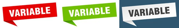 Signe Bannière Variable Ensemble Étiquettes Bulle Parole Variable — Image vectorielle