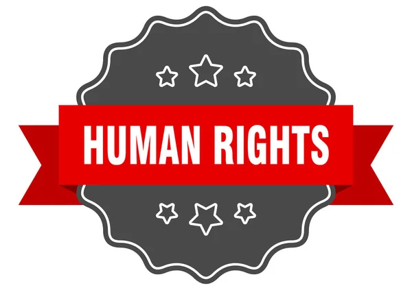 Etiqueta Derechos Humanos Derechos Humanos Sello Aislado Signo Pegatina Retro — Vector de stock