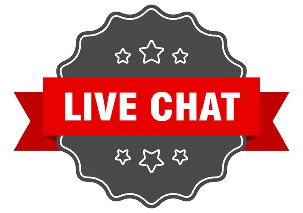 Live Chat Live Chat Isoliert Robben Retro Aufkleberschild — Stockvektor
