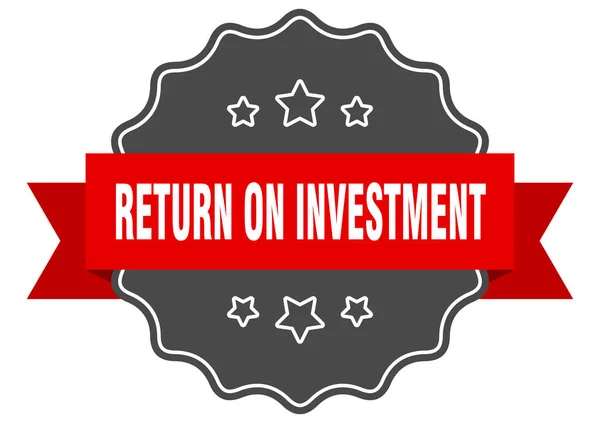 Retorno Etiqueta Inversión Retorno Inversión Sello Aislado Signo Pegatina Retro — Vector de stock