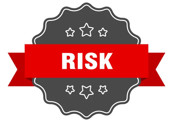 Risikolabel Risiko Isoliert Robben Retro Aufkleberschild — Stockvektor