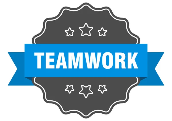 Teamwork Label Teamwork Isolated Seal Retro Sticker Sign — Stock Vector