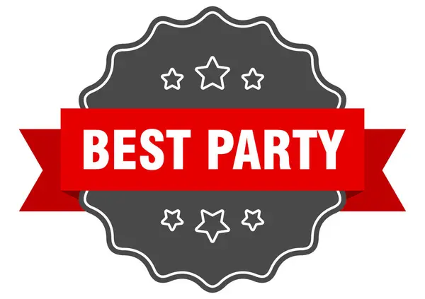 ベスト パーティー レーベル 最高のパーティー隔離されたシール レトロステッカーサイン — ストックベクタ
