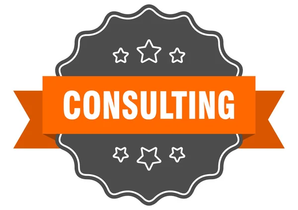 Consulting Label Consulting Isolated Seal Retro Sticker Sign — Stock Vector