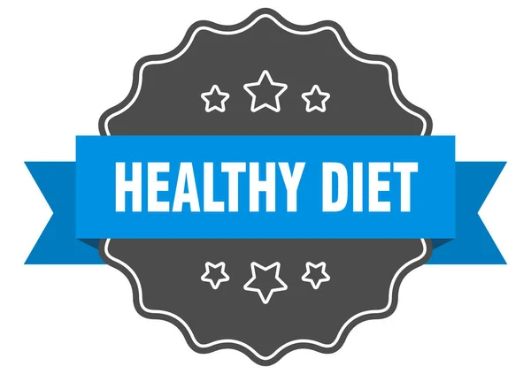 Zdrowa Etykieta Diety Zdrowa Dieta Izolowana Foka Retro Znak Naklejki — Wektor stockowy
