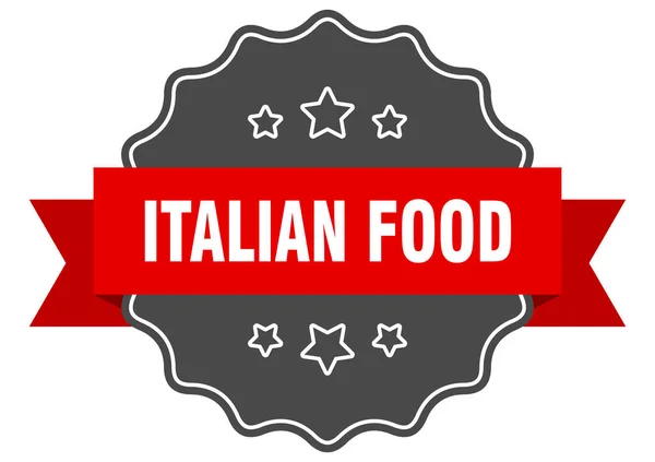 Italienisches Lebensmitteletikett Italienische Lebensmittel Isolierte Robbe Retro Aufkleberschild — Stockvektor