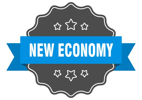 Etiqueta Nueva Economía Nueva Economía Sello Aislado Signo Pegatina Retro — Archivo Imágenes Vectoriales