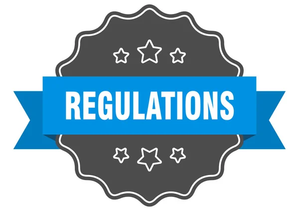 Regulační Štítek Předpisy Izolované Pečeti Retro Nálepka — Stockový vektor