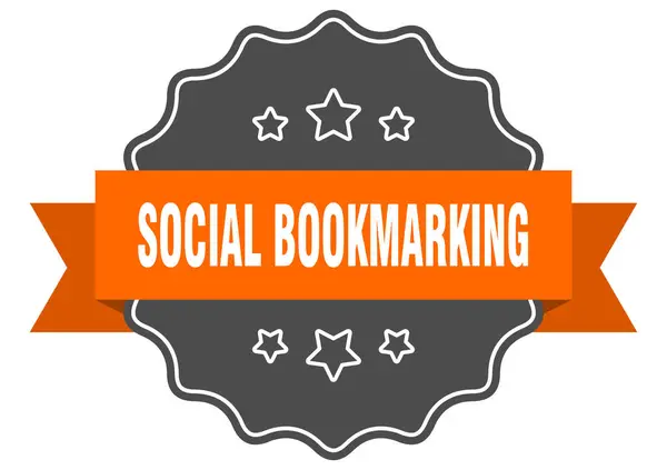 Social Bookmarking Label Social Bookmarking Isolated Seal Retro Sticker Sign — Stock Vector