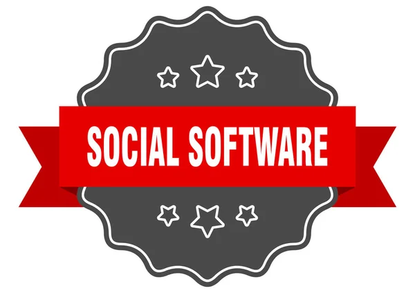 Etiqueta Software Social Software Social Selo Isolado Sinal Autocolante Retro —  Vetores de Stock