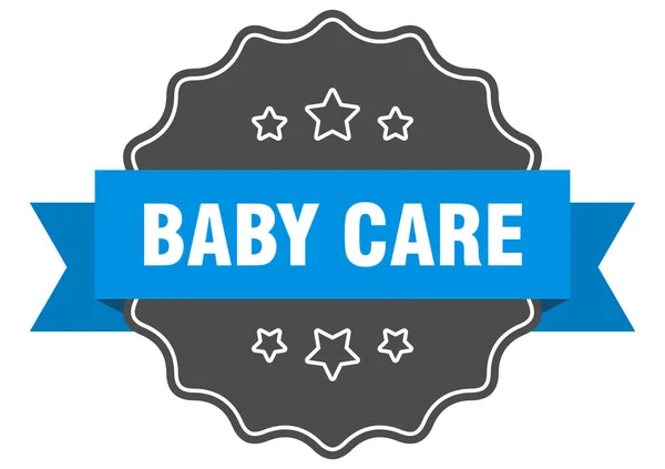 Etiqueta Cuidado Bebê Cuidado Bebê Selo Isolado Sinal Autocolante Retro — Vetor de Stock