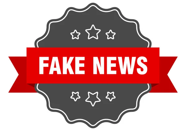 Etichetta Notizie False Fake News Sigillo Isolato Adesivo Segno Retrò — Vettoriale Stock