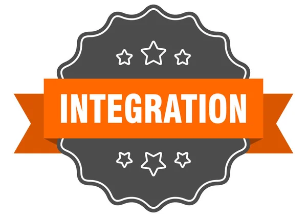 Integrationsmärkning Integrationsigill Retrodekal — Stock vektor