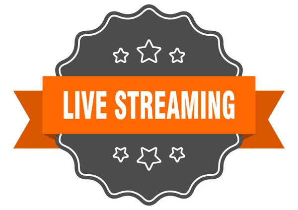 Label Live Streaming Live Streaming Phoque Isolé Autocollant Rétro Signe — Image vectorielle