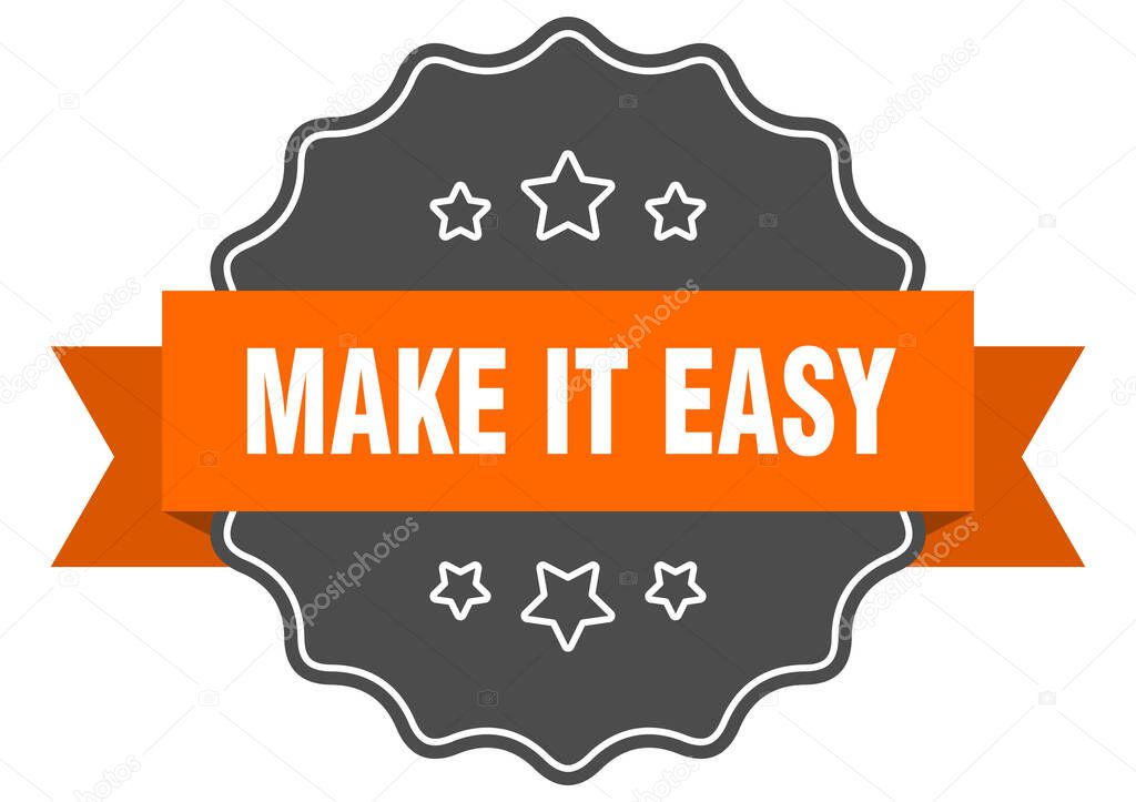 make it easy label. make it easy isolated seal. Retro sticker sign