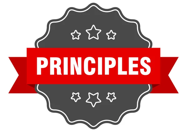 Мітка Принципів Принципи Ізольованої Печатки Ретро Наклейка Знак — стоковий вектор