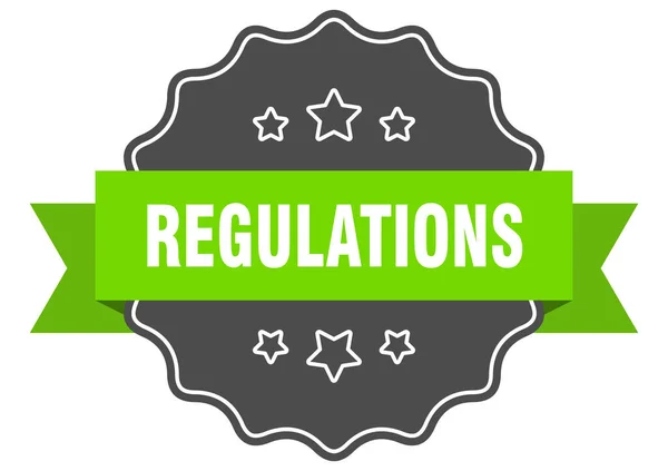 Regulations Label Regulations Isolated Seal Retro Sticker Sign — Stock Vector