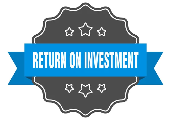 Retorno Sobre Rótulo Investimento Retorno Sobre Investimento Selo Isolado Sinal — Vetor de Stock