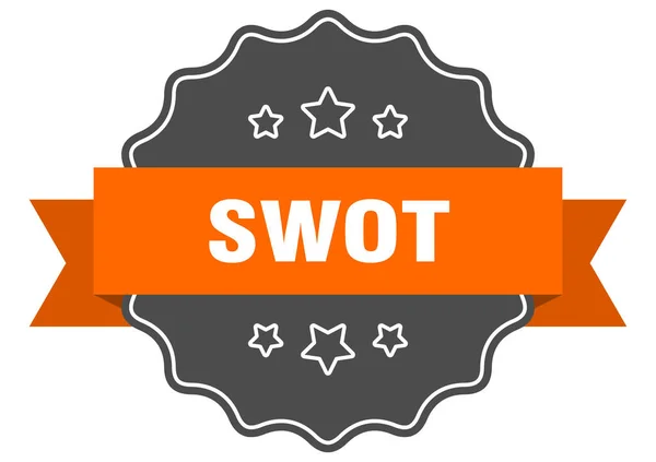 Swot Label Swot Isolierte Dichtung Retro Aufkleberschild — Stockvektor