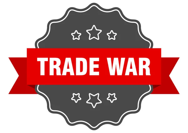 Wytwórnia Wojenna Wojna Handlowa Odizolowana Retro Znak Naklejki — Wektor stockowy