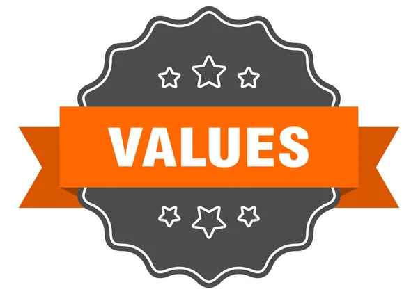 Valores Etiqueta Valores Sello Aislado Signo Pegatina Retro — Vector de stock