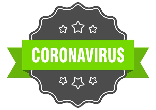 Ετικέτα Coronavirus Απομονωμένη Σφραγίδα Κορωνοϊού Σήμα Αυτοκόλλητου Ρετρό — Διανυσματικό Αρχείο