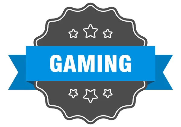 Gaminglabel Gaming Geïsoleerde Zeehond Retro Stickerteken — Stockvector
