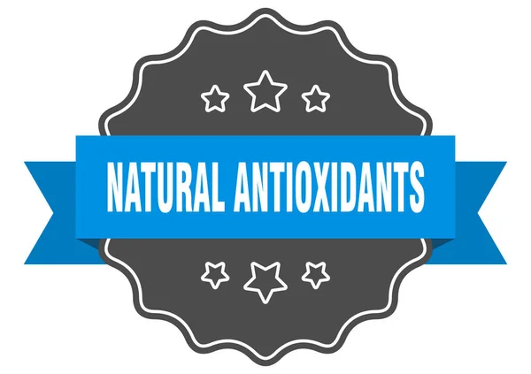 Rótulo Antioxidantes Naturais Antioxidantes Naturais Selo Isolado Sinal Autocolante Retro — Vetor de Stock