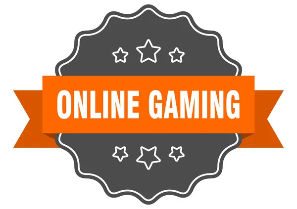 Online Speletikett Onlinespel Isolerad Tätning Retrodekal — Stock vektor