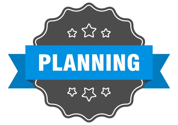 Planificación Etiqueta Planificación Sello Aislado Signo Pegatina Retro — Vector de stock
