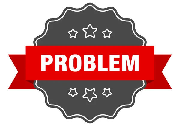 Probleemlabel Probleem Geïsoleerde Zeehond Retro Stickerteken — Stockvector