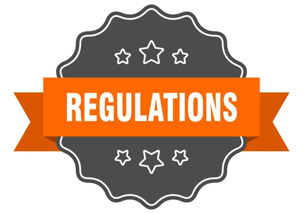Etichetta Regolamentare Regolamenti Sigillo Isolato Adesivo Segno Retrò — Vettoriale Stock