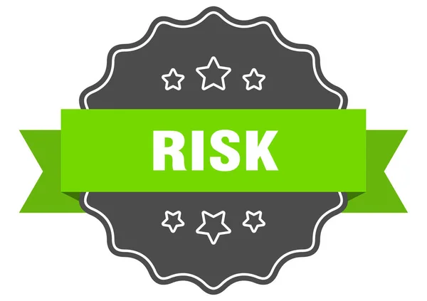 Risikolabel Risiko Isoliert Robben Retro Aufkleberschild — Stockvektor