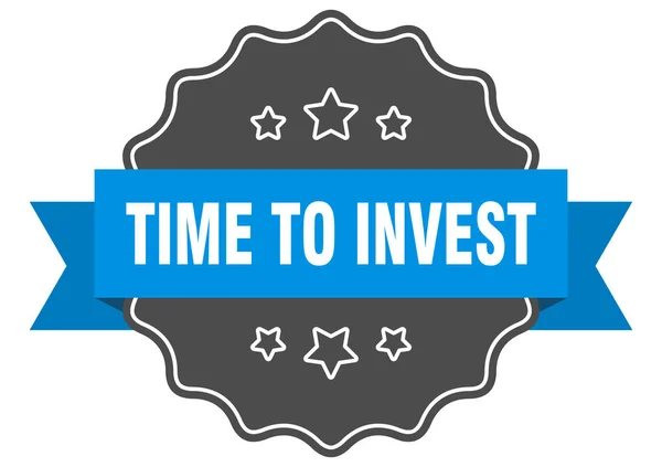 Zeit Investieren Zeit Isoliert Robben Investieren Retro Aufkleberschild — Stockvektor