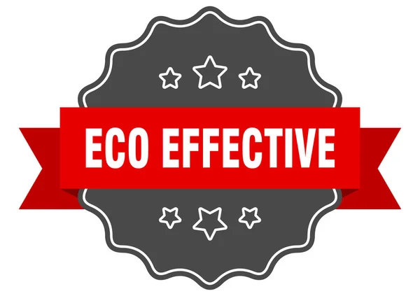 Rótulo Ecológico Eficaz Selo Isolado Eco Eficaz Sinal Autocolante Retro — Vetor de Stock