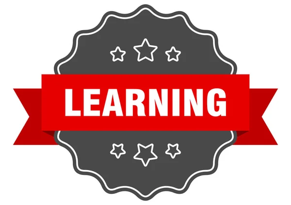 Etiqueta Aprendizaje Aprender Sello Aislado Signo Pegatina Retro — Archivo Imágenes Vectoriales
