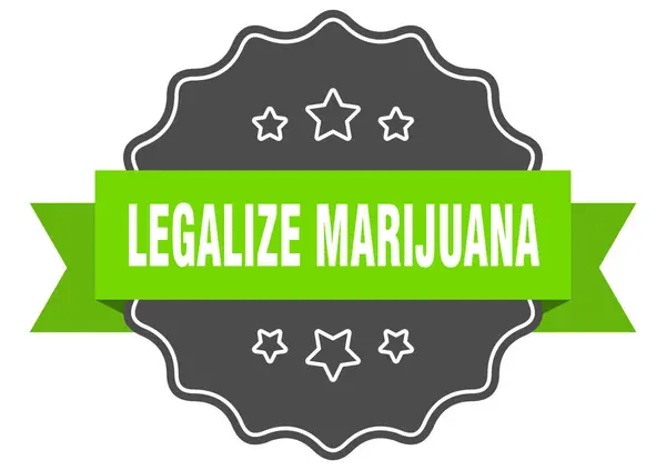 Legalizovat Etiketu Marihuany Legalizovat Izolovaného Tuleně Marihuany Retro Nálepka — Stockový vektor