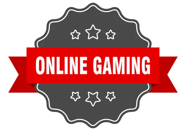 Online Speletikett Onlinespel Isolerad Tätning Retrodekal — Stock vektor