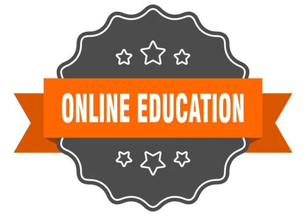 Znak Edukacyjny Online Edukacja Online Izolowane Pieczęć Retro Znak Naklejki — Wektor stockowy