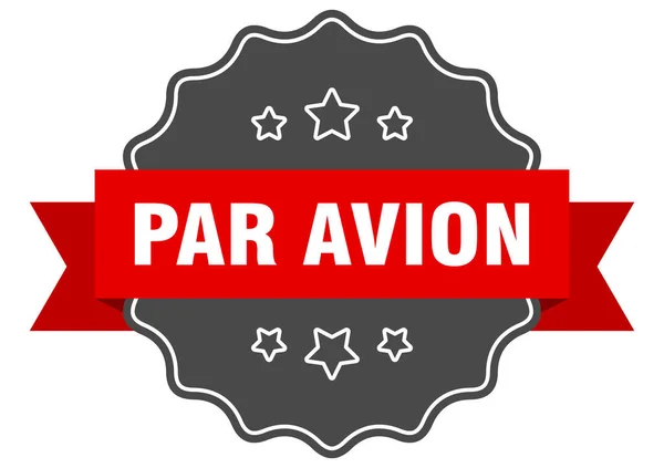 Par Avion Label Par Avion Isolierte Robbe Retro Aufkleberschild — Stockvektor