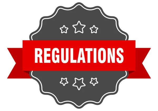 Etiqueta Normativa Regulaciones Sello Aislado Signo Pegatina Retro — Vector de stock