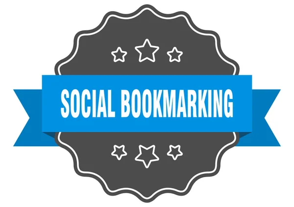 Social Bookmarking Label Social Bookmarking Isolated Seal Retro Sticker Sign — Stock Vector