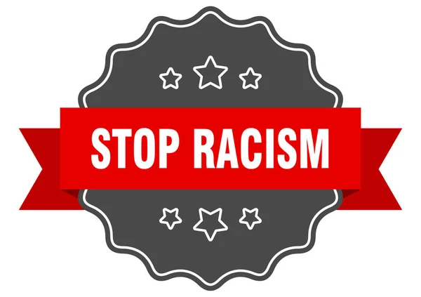 Σταματήστε Την Ετικέτα Ρατσισμού Σταματήστε Τον Ρατσισμό Απομονωμένη Σφραγίδα Σήμα — Διανυσματικό Αρχείο