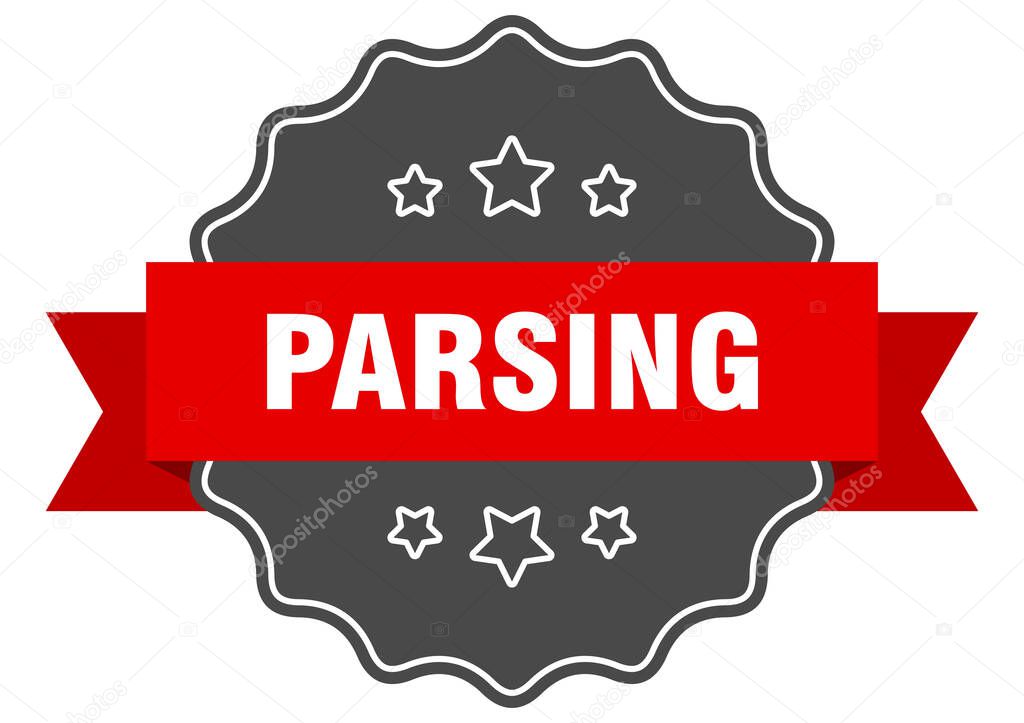 parsing label. parsing isolated seal. Retro sticker sign