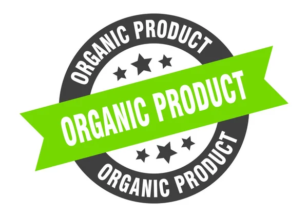 Organik Ürün Işareti Yuvarlak Izole Yapıştırma Kurdele Etiketi — Stok Vektör