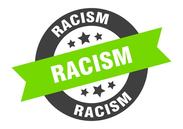 Rasismus Kulaté Izolované Samolepky Značka Stuhy — Stockový vektor