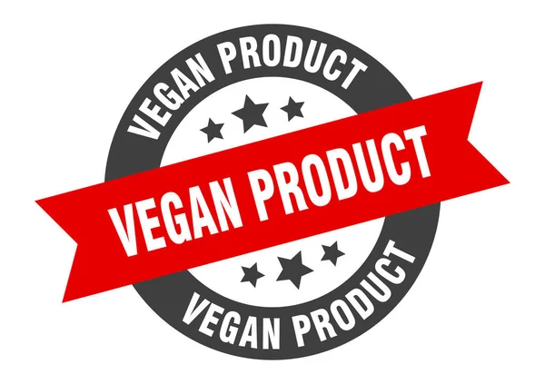 Signo Producto Vegano Pegatina Redonda Aislada Etiqueta Cinta — Vector de stock